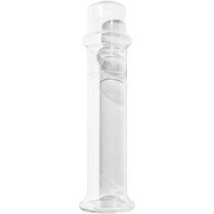 Vintage Pyrex Clear Glass Apothecary Jar Cylinder Vase with Dome Lid 18.5 Inch